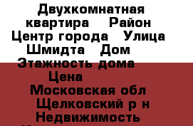 Двухкомнатная  квартира  › Район ­ Центр города › Улица ­ Шмидта › Дом ­ 7 › Этажность дома ­ 17 › Цена ­ 26 000 - Московская обл., Щелковский р-н Недвижимость » Квартиры аренда   . Московская обл.